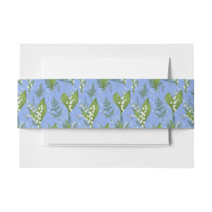 Cintas Para Invitaciones Lily of Valley con Ferns    Azul