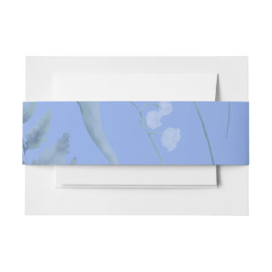 Cintas Para Invitaciones Lily of Valley con Ferns    Azul