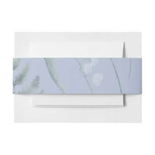 Cintas Para Invitaciones Lily of Valley con Ferns Azul Claro