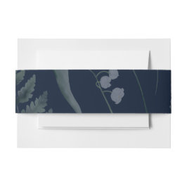 Cintas Para Invitaciones Lily of Valley con Ferns || Azul oscura