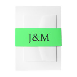 Cintas Para Invitaciones Lime Green Wedding Monogram Belly Bands
