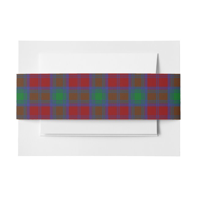 Cintas Para Invitaciones Lindsay Scottish Tartan Belly Band (Anverso Ejemplo)