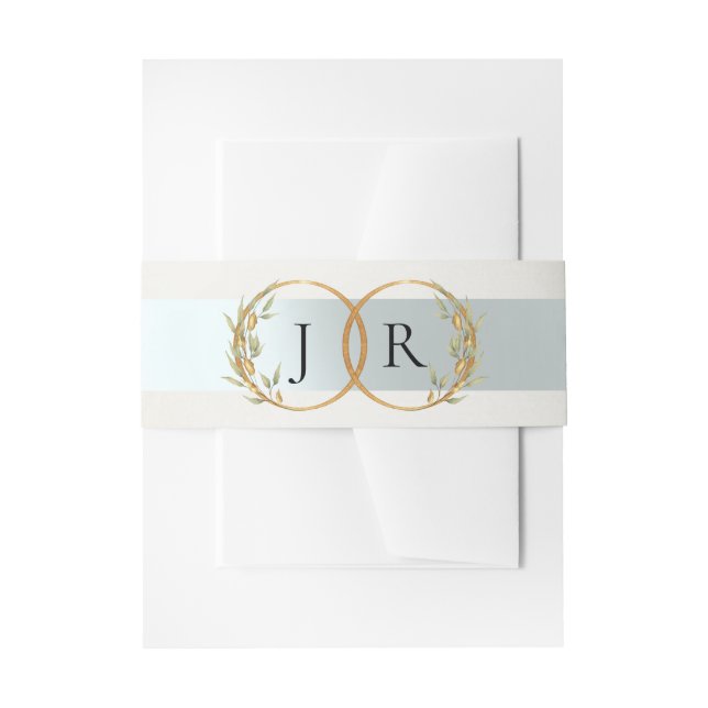 Cintas Para Invitaciones Linked Leaf Monogram - Ivory (Anverso Ejemplo)