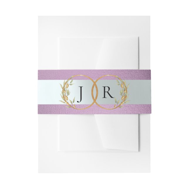 Cintas Para Invitaciones Linked Leaf Monogram - Lavender (Anverso Ejemplo)