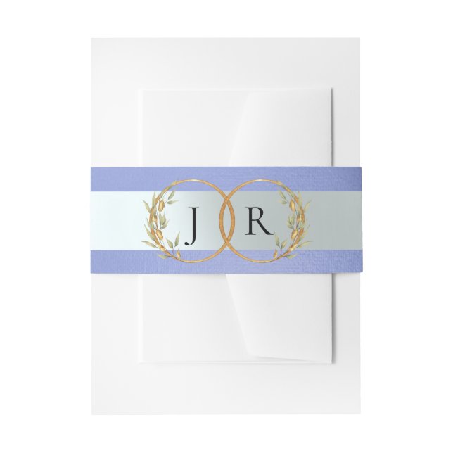 Cintas Para Invitaciones Linked Leaf Monogram - Sky Blue (Anverso Ejemplo)