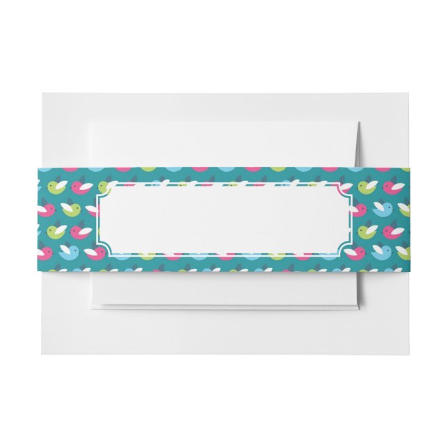 Cintas Para Invitaciones Los pájaros modelan el azul (Anverso Ejemplo)