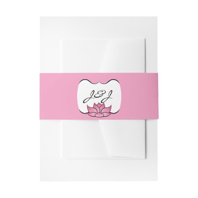 Cintas Para Invitaciones Loto exquisito en banda de invitación rosa (Anverso Ejemplo)