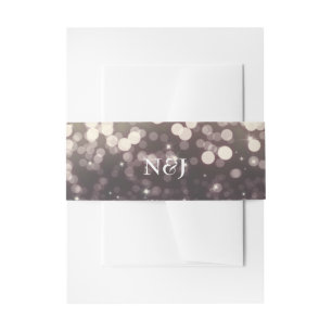 Cintas Para Invitaciones Luces Brillantes Romántico Gris Glam Moderno