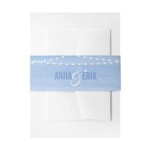 Cintas Para Invitaciones Luces de Cadena de Acuarela Azul Glauco
