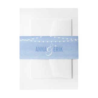 Cintas Para Invitaciones Luces de Cadena de Acuarela Azul Glauco