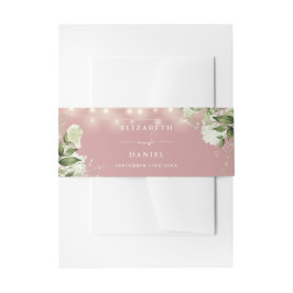 Cintas Para Invitaciones Luces de Cadena de Verde con Rosa Polvorienta para