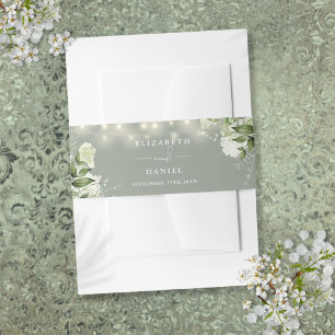 Cintas Para Invitaciones Luces de Cadena de Verde Salvia para Bodas