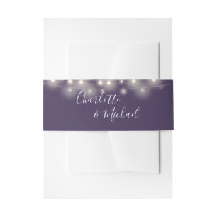 Cintas Para Invitaciones Luces de Cadena Moradas con Letra Característica