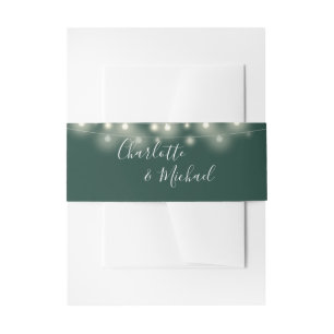 Cintas Para Invitaciones Luces de Cadena Verde Esmeralda con Letra de Firma