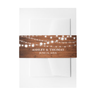 Cintas Para Invitaciones Luces de cuerda de madera de Boda rústico