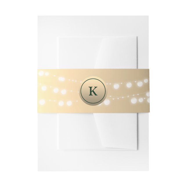 Cintas Para Invitaciones Luces de Cuerda de Oro Boda (Anverso Ejemplo)