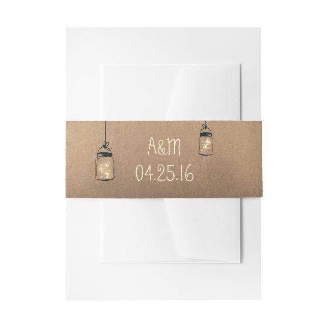 Cintas Para Invitaciones Luciérnagas Boda ruso de Mason Jars (Anverso Ejemplo)