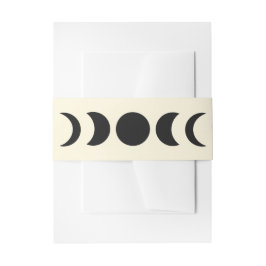 Cintas Para Invitaciones Lunar Luxe Negro y Crema Fase Lunar Boda