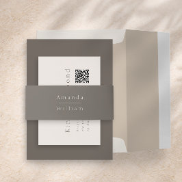Cintas Para Invitaciones Luxury Taupe Wedding
