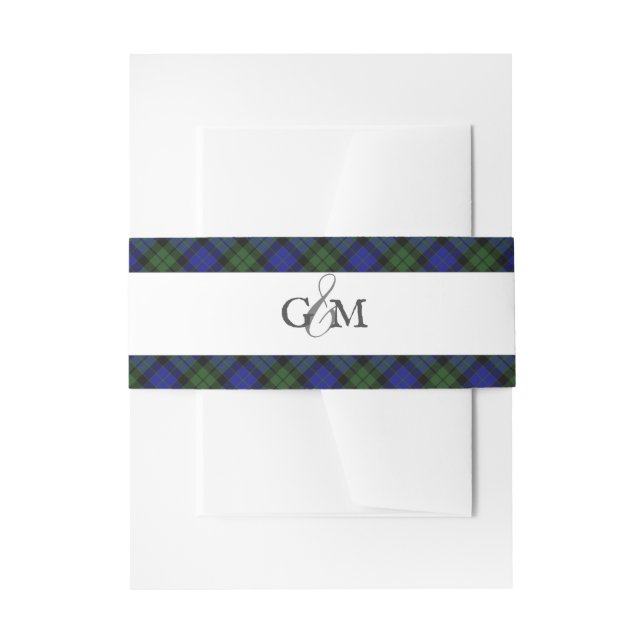 Cintas Para Invitaciones MacKay Green Tartan Scottish Plaid (Anverso Ejemplo)