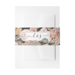 Cintas Para Invitaciones Madera de color gris color pampas floral boho