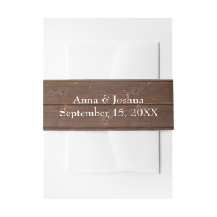 Cintas Para Invitaciones Madera de roble rústico