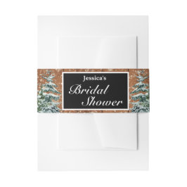 Cintas Para Invitaciones Madera nevada negra y ducha de novias de pino fore