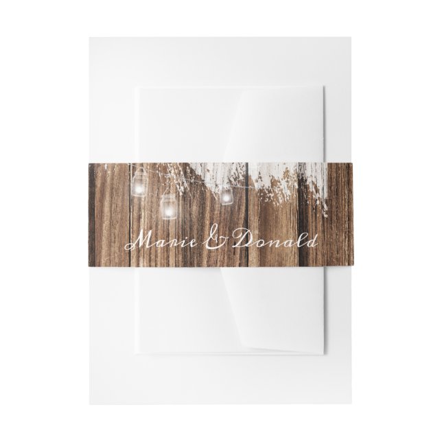 Cintas Para Invitaciones Madera y faroles rusos (Anverso Ejemplo)