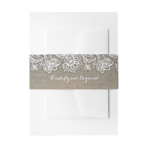 Cintas Para Invitaciones Madera y Rústica del Lace
