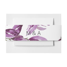 Cintas Para Invitaciones Magnolia artística Violeta Púrpura Acuarela