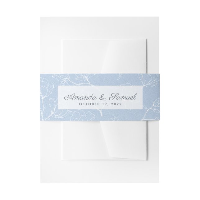 Cintas Para Invitaciones Magnolia Azul (Anverso Ejemplo)