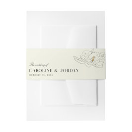 Cintas Para Invitaciones Magnolia blanca Ilustracion Boda mínimo moderno