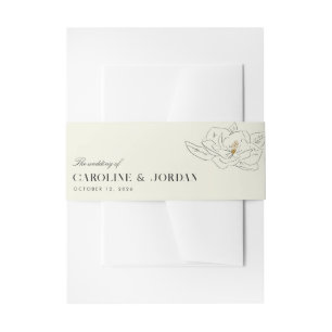 Cintas Para Invitaciones Magnolia blanca Ilustracion Boda mínimo moderno
