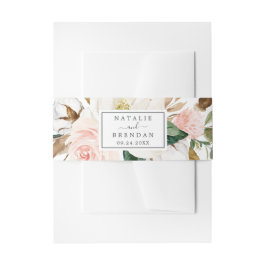 Cintas Para Invitaciones Magnolia elegante | Boda blanco y Rubor