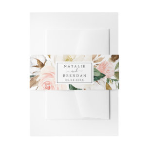 Cintas Para Invitaciones Magnolia elegante   Boda blanco y Rubor