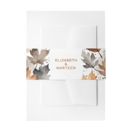 Cintas Para Invitaciones Maíz gris marrón deja banda Belly Boda otoño