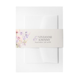 Cintas Para Invitaciones Majestic Garden Wildflowers Lavender Boda