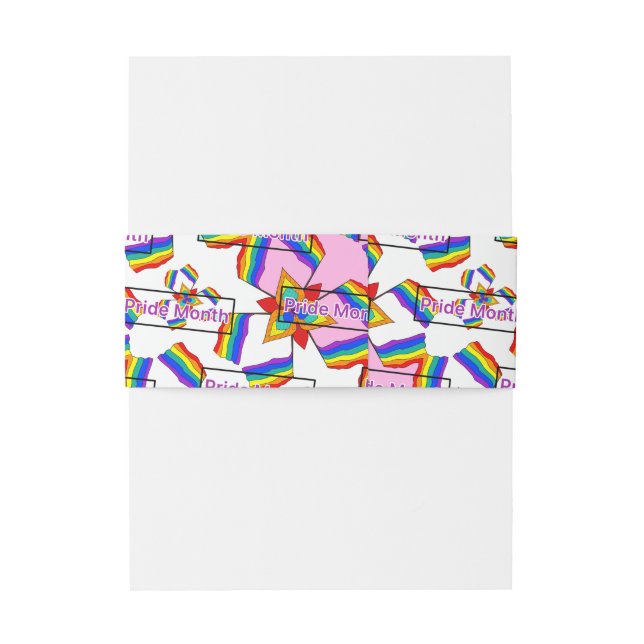 Cintas Para Invitaciones Mandalá de Arcoíris Monograma Orgullo - Geométrico (Reverso ejemplo)