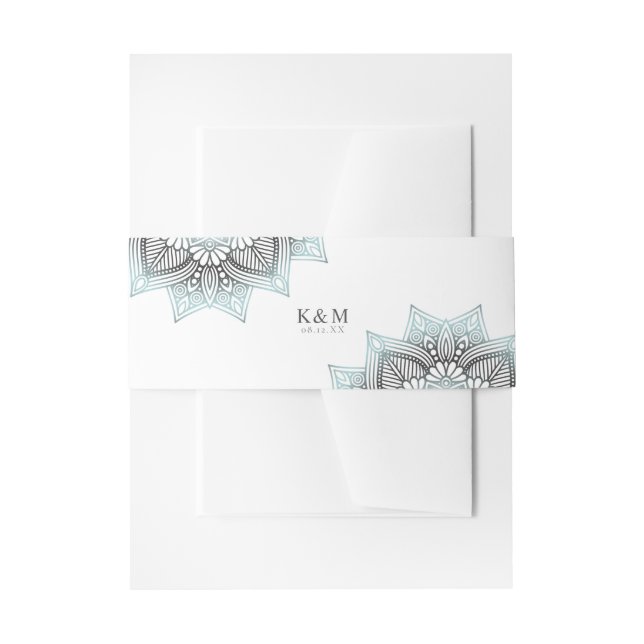 Cintas Para Invitaciones Mandala Lace Rev Boda Lt. Blue ID968 (Anverso Ejemplo)