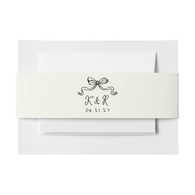 Cintas Para Invitaciones Mano caprichosa Dibujo arcos Boda Belly Banda (Anverso Ejemplo)