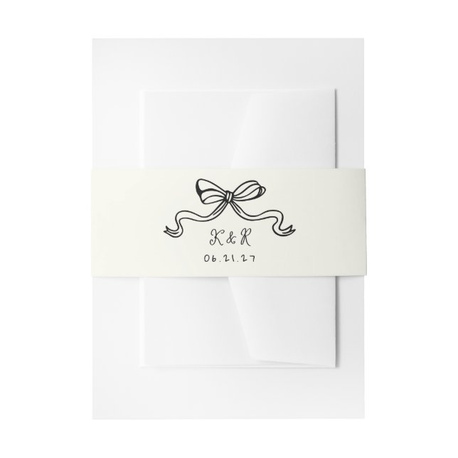 Cintas Para Invitaciones Mano caprichosa Dibujo arcos Boda Belly Banda (Anverso Ejemplo)