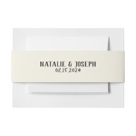 Cintas Para Invitaciones Mano de crema negra retro Boda audaz único escrito