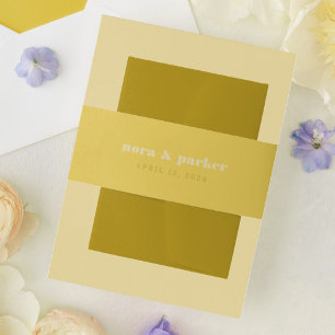 Cintas Para Invitaciones Mantequilla Amarillo negrita tipografía simple Bod