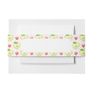 Cintas Para Invitaciones Manzanas del corazón con los lunares y los