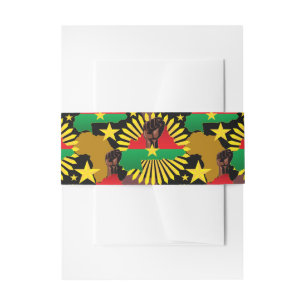 Cintas Para Invitaciones Mapa de Burkina, bandera y puño de la revolución