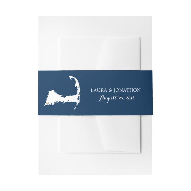 Cintas Para Invitaciones Mapa de Cape Cod de la marina de guerra de (Anverso Ejemplo)