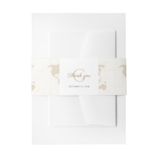 Cintas Para Invitaciones Mapa de Champagne Dorado Boda de Destino Personali