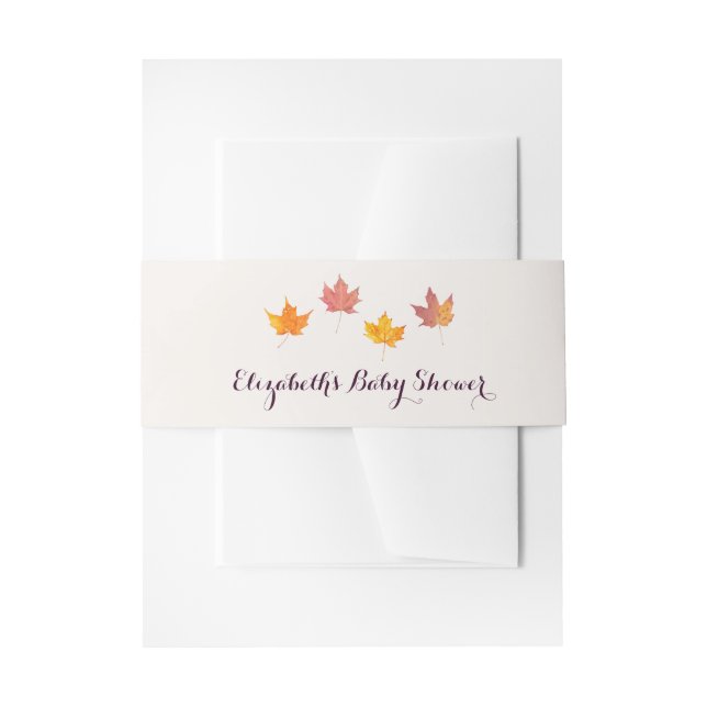 Cintas Para Invitaciones Maple Leaves Cae Baby Shower (Anverso Ejemplo)