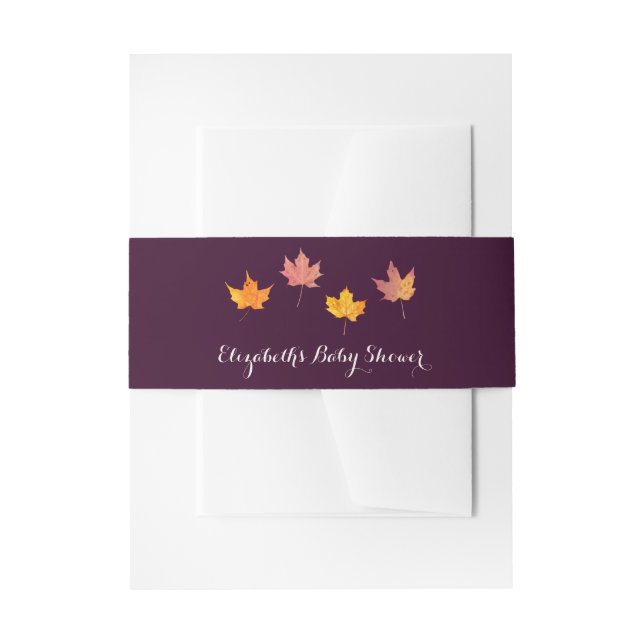 Cintas Para Invitaciones Maple Leaves Cae Baby Shower (Anverso Ejemplo)