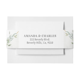 Cintas Para Invitaciones Marco de oro y follaje moderno